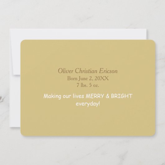 可愛いサンタベビー写真発表記念クリスマス 招待状 (裏面)