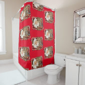 可愛いサンタホホホホホホホクリスマス シャワーカーテン (インサイチュ)