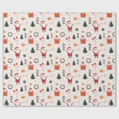 可愛いサンタホホホホホホホクリスマス ラッピングペーパー (フラット)