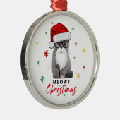 可愛いサンタ子猫ミオウィクリスマス メタルオーナメント (右)