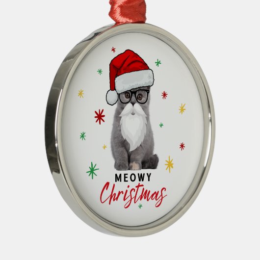 可愛いサンタ子猫ミオウィクリスマス メタルオーナメント (右)