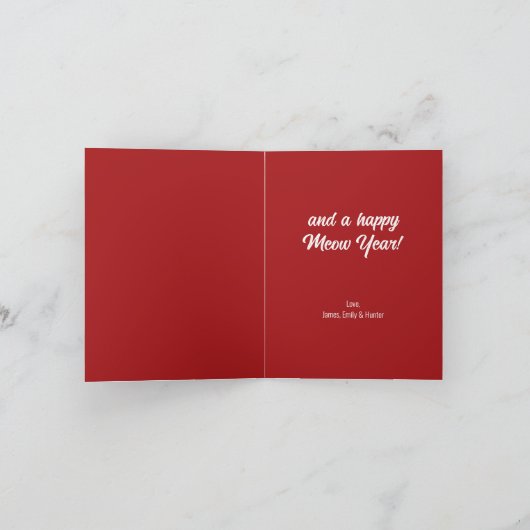可愛いサンタ猫ミオウィクリスマス カード (内部)