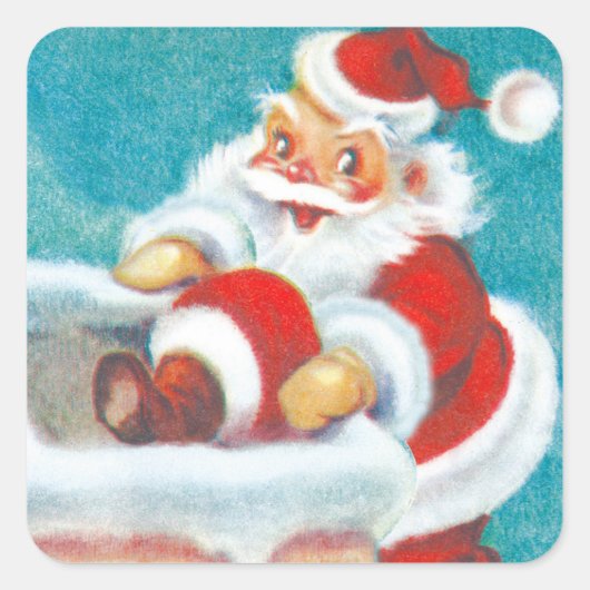 可愛いサンタ・クリスマスステッカー スクエアシール (正面)