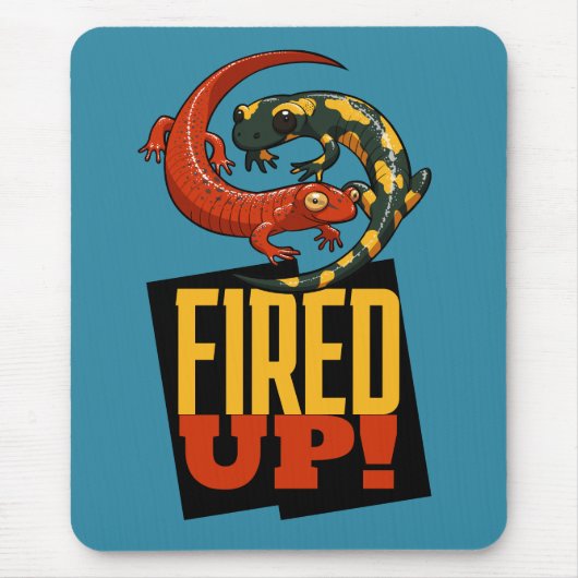 可愛いサンダースが燃え上がった！漫画やる気を起こさせる マウスパッド (正面)