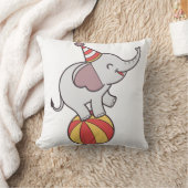 可愛いサーカス象オンボール – 誕生日パーティイリュウ クッション (ブランケット)