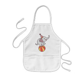 可愛いサーカス象オンボール – 誕生日パーティイリュウ 子供用エプロン