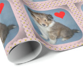 可愛いシェットランドシェプドッグパピーギフトラッピング紙 ラッピングペーパー (ロールコーナー)