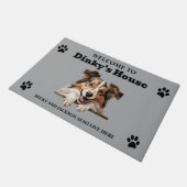 可愛いシェットランドシェプドッグ犬の写真 ドアマット (アングル)