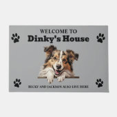 可愛いシェットランドシェプドッグ犬の写真 ドアマット (正面)