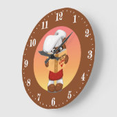 可愛いシェフのクマ好きキッチン ラージ壁時計 (傾斜)