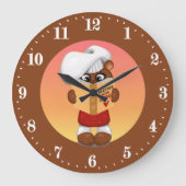 可愛いシェフのクマ好きキッチン ラージ壁時計 (正面)