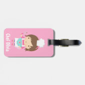 可愛いシェフの女の子ベーカリー ラゲッジタグ (裏面横)