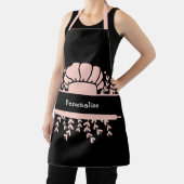 可愛いシェフハッ転がツピンベイカーピンクブラック エプロン (インサイチュ)