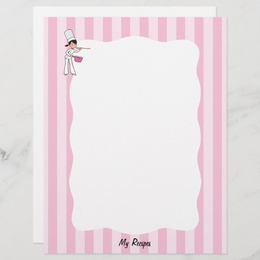 可愛いシェフレシピページ用バインダー (正面/裏面)