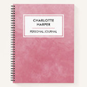 可愛いシックなガーリー水モダン色の洗浄赤面ピンク ノートブック (正面)