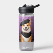 可愛いシックなコルギドッグベレー&バンダナを着て ウォーターボトル (左面)