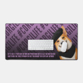 可愛いシックなコルギドッグベレー&バンダナを着て デスクマット (キーボード&マウス)