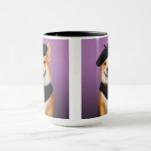 可愛いシックなコルギドッグベレー&バンダナを着て マグカップ (中央)