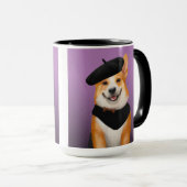 可愛いシックなコルギドッグベレー&バンダナを着て マグカップ (正面右)