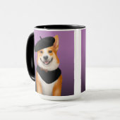 可愛いシックなコルギドッグベレー&バンダナを着て マグカップ (正面左)