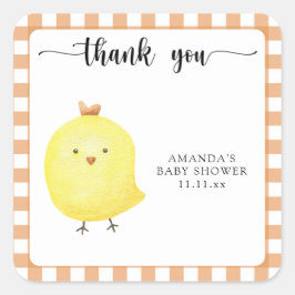 可愛いシックな赤ちゃん感謝していシャワーユー スクエアシール