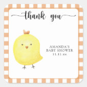 可愛いシックな赤ちゃん感謝していシャワーユー スクエアシール (正面)