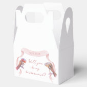 可愛いシックカスタムな花嫁プロポーズピンクリボン フェイバーボックス (オープン)