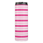 可愛いシック名門私立校風のなガーリーピンクと白のストライプ タンブラー (裏面)
