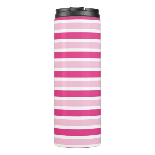 可愛いシック名門私立校風のなガーリーピンクと白のストライプ タンブラー (裏面)