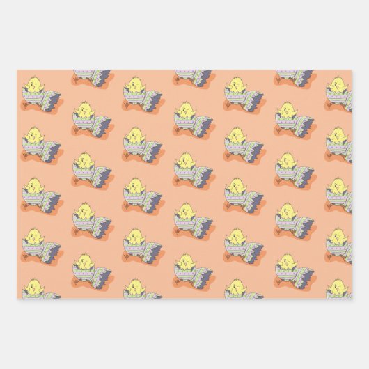 可愛いシック模様イースターラッピング紙シート ラッピングペーパーシート (正面2)