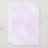 可愛いシック紫色の蝶キス女の子ベビーシャワー 招待状 (裏面)