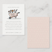 可愛いシック赤面フローラカートブック用ベビーシャワー エンクロージャーカード (正面/裏面)