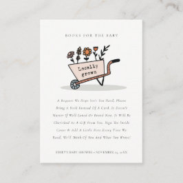 可愛いシック赤面フローラカートブック用ベビーシャワー エンクロージャーカード