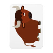 可愛いシャイ漫画ブルフレキシブルマグネット マグネット (縦)