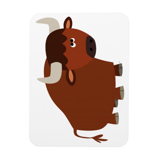 可愛いシャイ漫画ブルフレキシブルマグネット マグネット (縦)