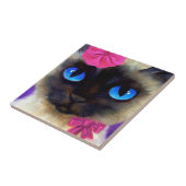 可愛いシャム猫の写真絵画の タイル (側面)