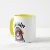 可愛いシュナウザーカラフル – ドッグデザイン マグカップ (正面左)