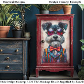 可愛いシュナウザードッグ鮮やかなカラフルCD1デコページ 薄葉紙