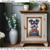 可愛いシュナウザードッグ鮮やかなカラフルCD1デコページ 薄葉紙