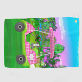 可愛いシュナウザー付きゴルフカート及びイニシャル ゴルフタオル (横)