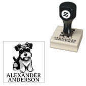 可愛いシュナウザー漫画パーソナライズ ラバースタンプ (押印)