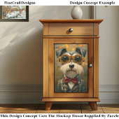 可愛いシュナウツァードッグIn Suet & Shades CC7 Decopage 薄葉紙