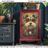 可愛いシュナウツァードッグIn Suet & Shades CC7 Decopage 薄葉紙