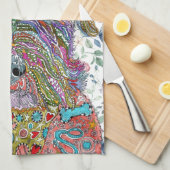 可愛いシュナカラフルーツァーラバーキッチンタオル キッチンタオル (四つ折り)