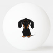 可愛いショートヘアカラー黒とタンダックスシャンドパターン 卓球ボール (裏面)
