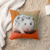 可愛いシリアのハムスター白黒斑点ペットおもしろい クッション (ブランケット)