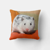 可愛いシリアのハムスター白黒斑点ペットおもしろい クッション (裏面)
