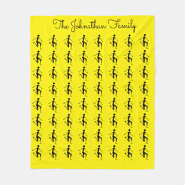 可愛いシルエットアスリートパターン、アフリカアート フリースブランケット