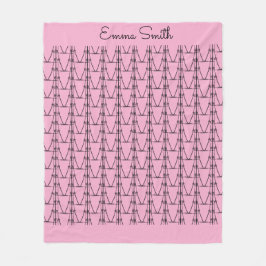 可愛いシルエットココナッツツリーパターンソフトピンク フリースブランケット