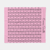 可愛いシルエットココナッツツリーパターンソフトピンク フリースブランケット (正面(横))